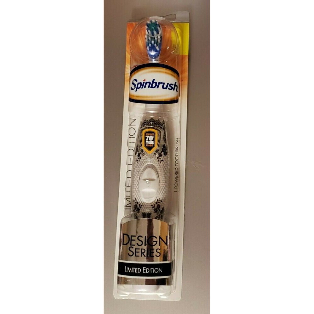 Arm & Hammer Spinbrush Design Series, Limited Edition, Black White Floral, Soft